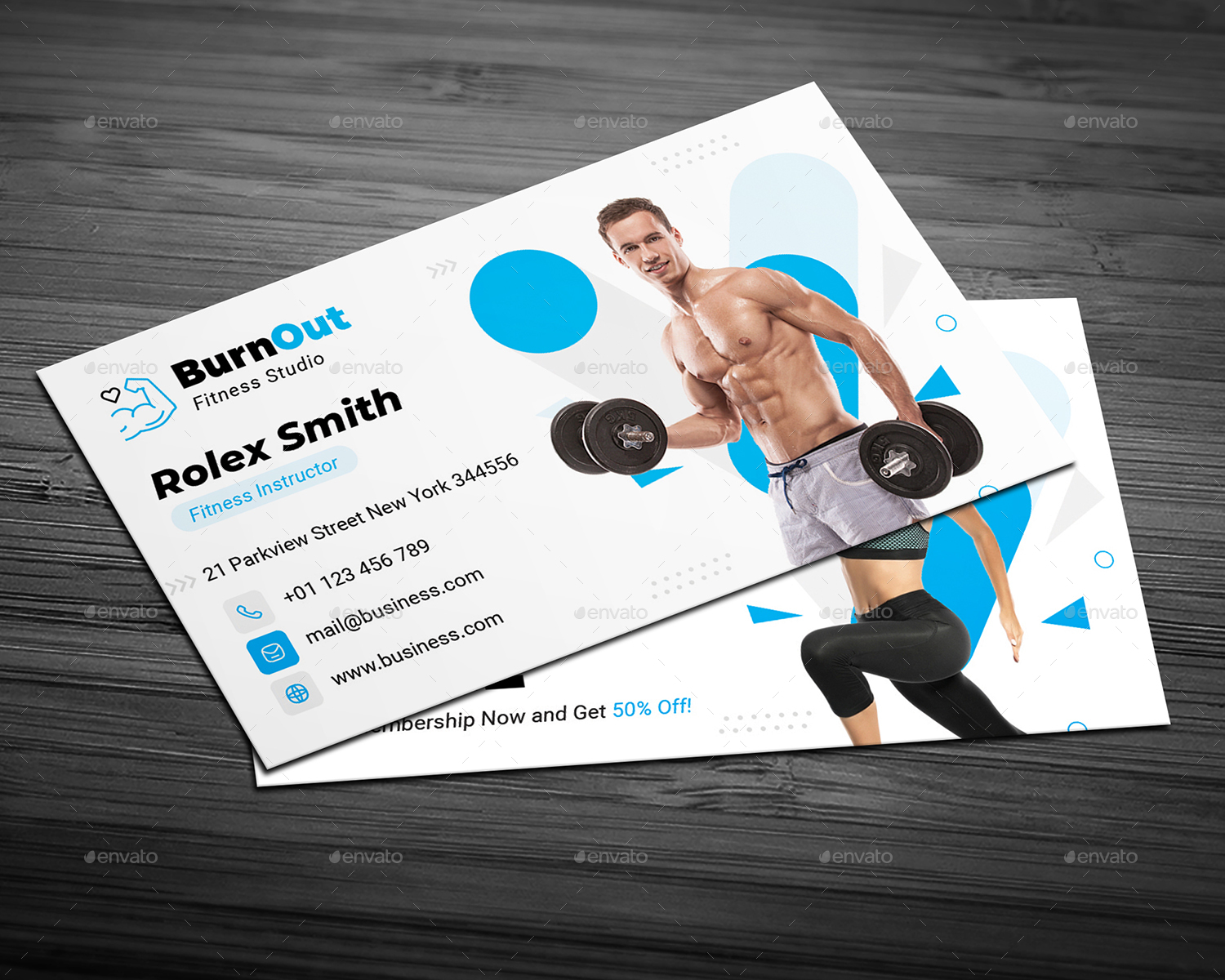 Fitness Business Card Print Templates Graphicriver